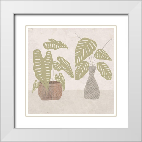 Potted Still Life White Modern Wood Framed Art Print with Double Matting by Santiago, Daniela