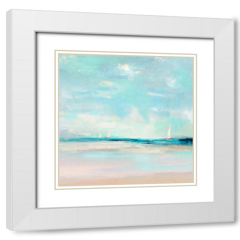 Caribbean Morning White Modern Wood Framed Art Print with Double Matting by Swatland, Sally