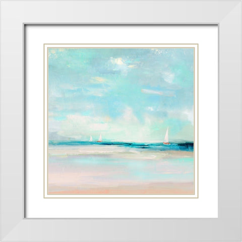Caribbean Morning White Modern Wood Framed Art Print with Double Matting by Swatland, Sally