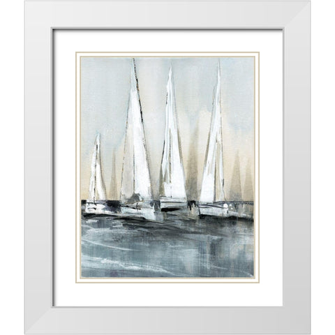 Point of Sail I White Modern Wood Framed Art Print with Double Matting by Jill, Susan
