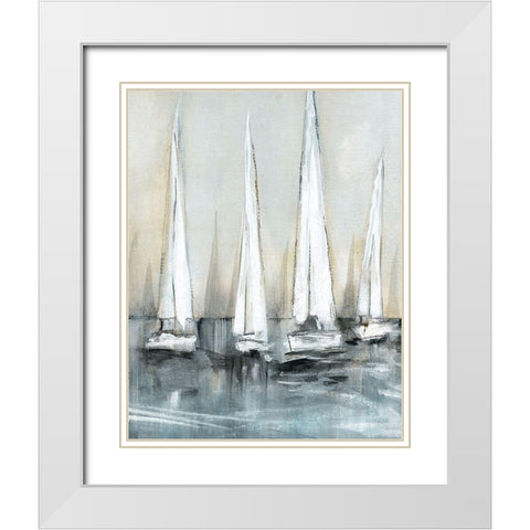 Point of Sail II White Modern Wood Framed Art Print with Double Matting by Jill, Susan