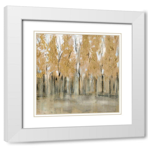 Golden Fall White Modern Wood Framed Art Print with Double Matting by Jill, Susan
