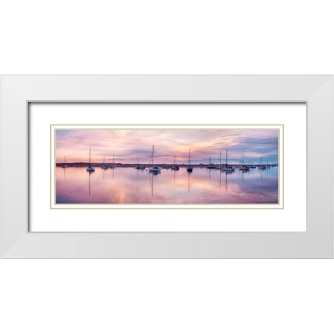 Morro Bay Sunset White Modern Wood Framed Art Print with Double Matting by Delimont, Danita