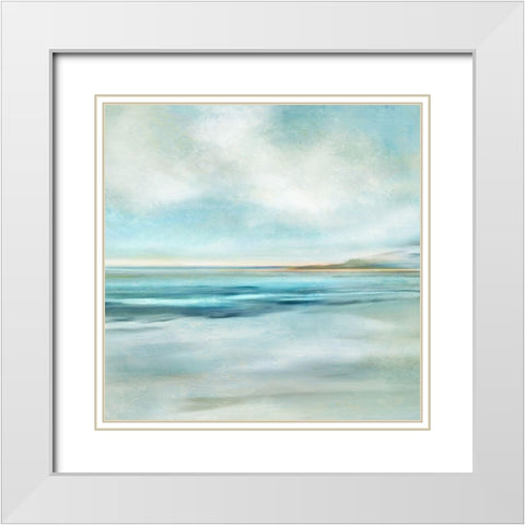Avalon Bay White Modern Wood Framed Art Print with Double Matting by Robinson, Carol