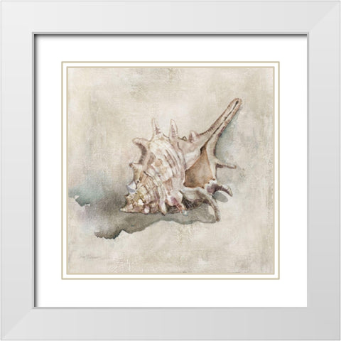 Seashell Textures I White Modern Wood Framed Art Print with Double Matting by Robinson, Carol