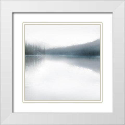 Mirror Lake White Modern Wood Framed Art Print with Double Matting by Robinson, Carol