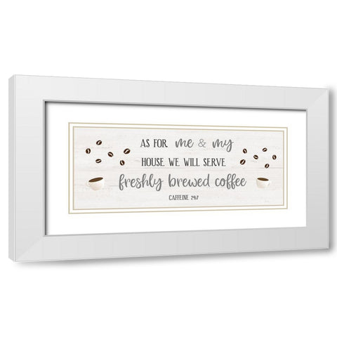 Caffeine 24/7 White Modern Wood Framed Art Print with Double Matting by Carpentieri, Natalie