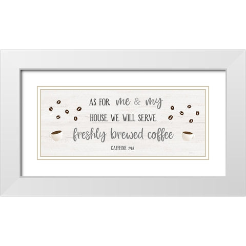 Caffeine 24/7 White Modern Wood Framed Art Print with Double Matting by Carpentieri, Natalie