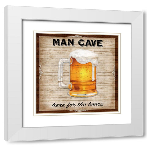 Man Cave White Modern Wood Framed Art Print with Double Matting by Knutsen, Conrad