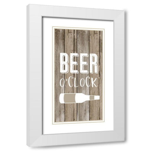 Beer OClock White Modern Wood Framed Art Print with Double Matting by Carpentieri, Natalie