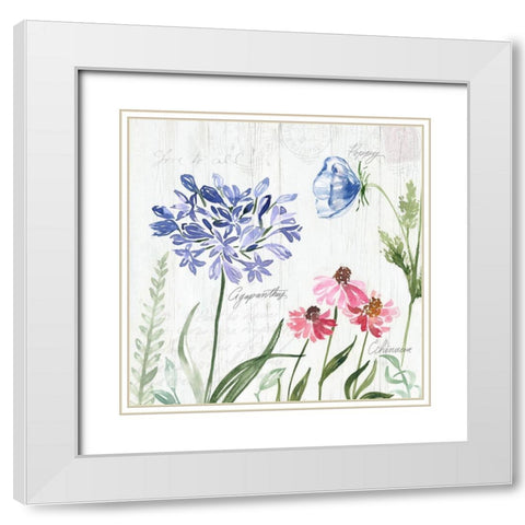 Garden Love Letters I White Modern Wood Framed Art Print with Double Matting by Brockmon, Kristen