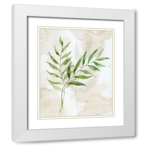 Botanical Bliss I White Modern Wood Framed Art Print with Double Matting by Nan
