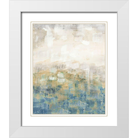 Color Block Meadow I White Modern Wood Framed Art Print with Double Matting by Nan