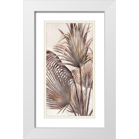 Sedona Palm II White Modern Wood Framed Art Print with Double Matting by Pattinian, Merri