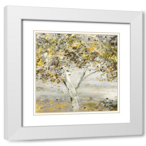 Twinkling Trees White Modern Wood Framed Art Print with Double Matting by Craven, Katrina