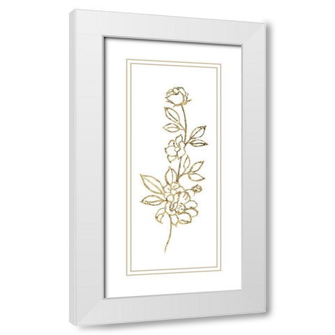 Gilded Silhouette Botanical I White Modern Wood Framed Art Print with Double Matting by Tava Studios