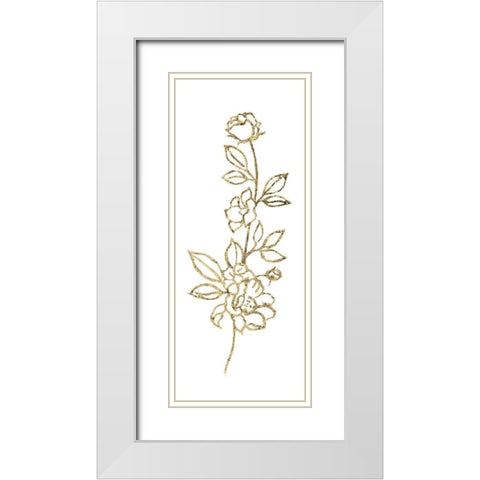 Gilded Silhouette Botanical I White Modern Wood Framed Art Print with Double Matting by Tava Studios