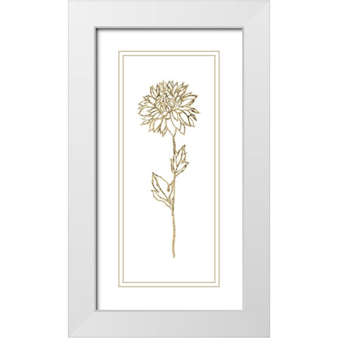 Gilded Silhouette Botanical II White Modern Wood Framed Art Print with Double Matting by Tava Studios