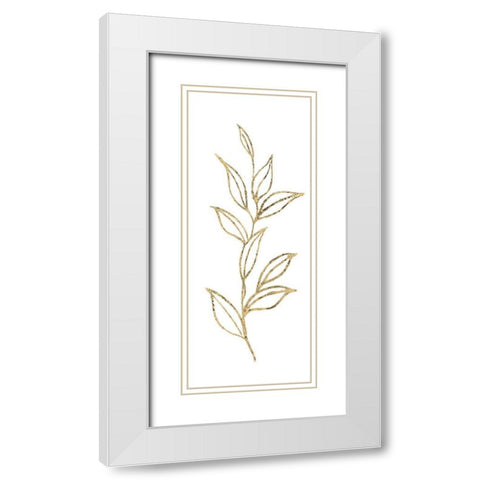 Gilded Silhouette Botanical III White Modern Wood Framed Art Print with Double Matting by Tava Studios