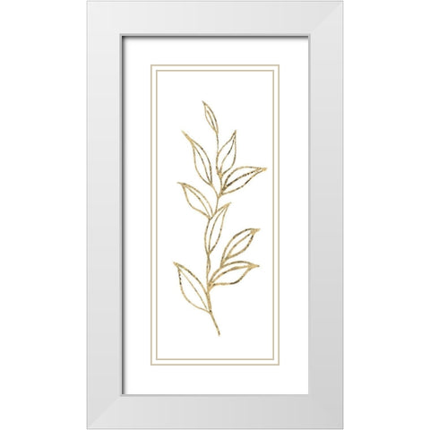 Gilded Silhouette Botanical III White Modern Wood Framed Art Print with Double Matting by Tava Studios