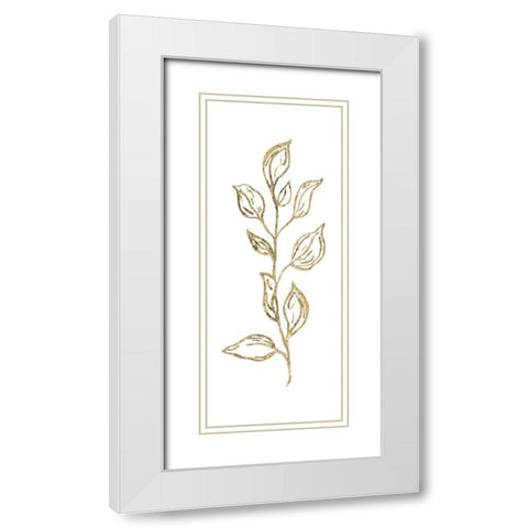 Gilded Silhouette Botanical IV White Modern Wood Framed Art Print with Double Matting by Tava Studios