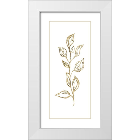 Gilded Silhouette Botanical IV White Modern Wood Framed Art Print with Double Matting by Tava Studios