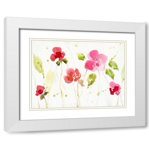Watery Impatiens I White Modern Wood Framed Art Print with Double Matting by Swatland, Katie