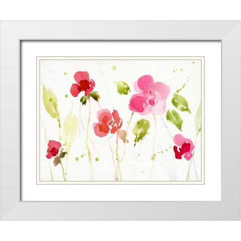 Watery Impatiens I White Modern Wood Framed Art Print with Double Matting by Swatland, Katie