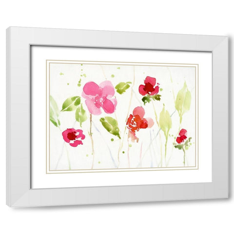 Watery Impatiens II White Modern Wood Framed Art Print with Double Matting by Swatland, Katie