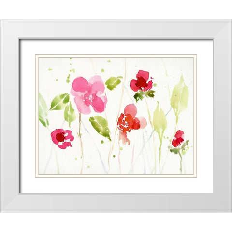 Watery Impatiens II White Modern Wood Framed Art Print with Double Matting by Swatland, Katie