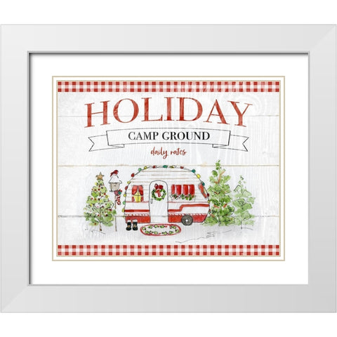 Holiday Campground White Modern Wood Framed Art Print with Double Matting by Swatland, Sally