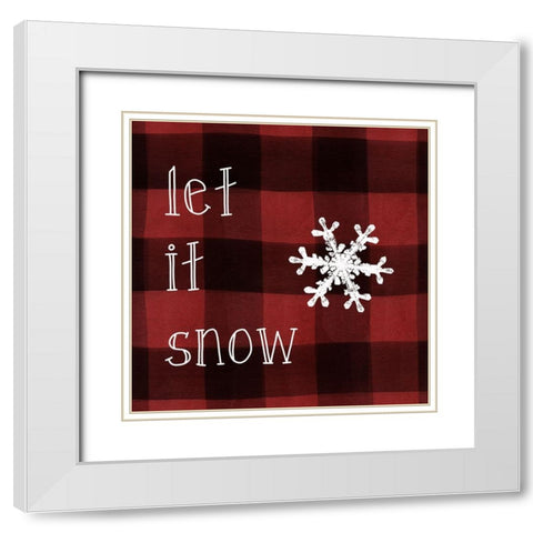 Let It Snow White Modern Wood Framed Art Print with Double Matting by Robinson, Carol