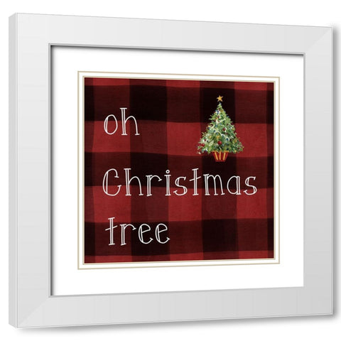 Oh Christmas Tree White Modern Wood Framed Art Print with Double Matting by Robinson, Carol