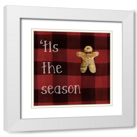 Tis the Season White Modern Wood Framed Art Print with Double Matting by Robinson, Carol