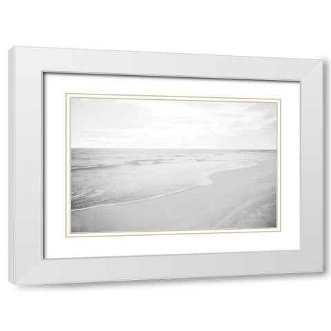 OBX Soft Shore White Modern Wood Framed Art Print with Double Matting by Carpentieri, Natalie