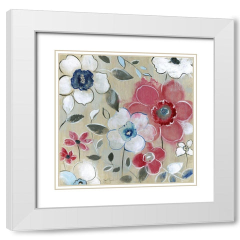 Happy Field White Modern Wood Framed Art Print with Double Matting by Tava Studios