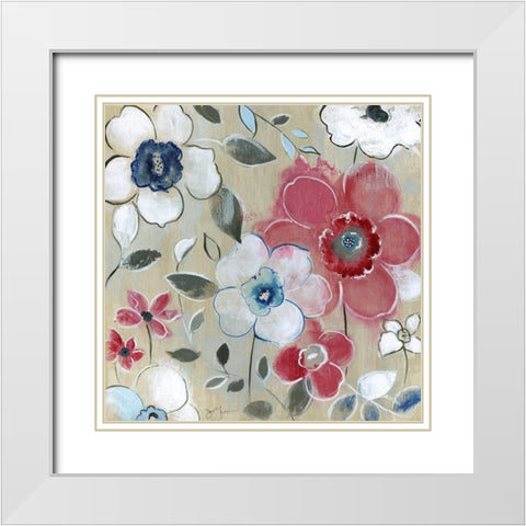 Happy Field White Modern Wood Framed Art Print with Double Matting by Tava Studios