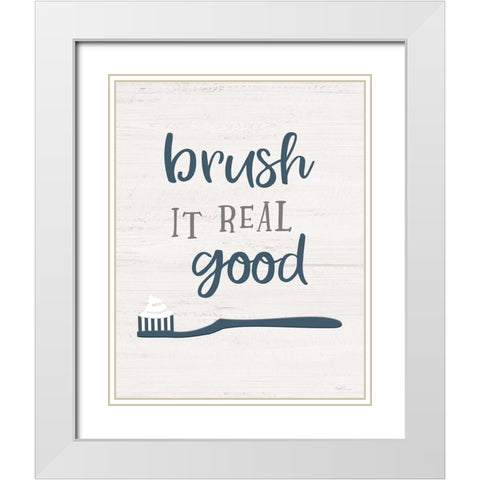 Brush it White Modern Wood Framed Art Print with Double Matting by Carpentieri, Natalie