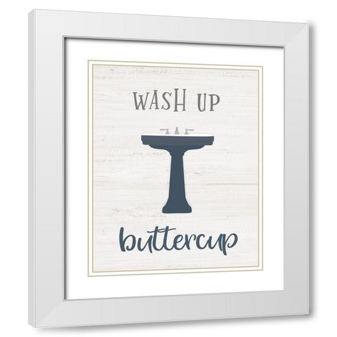 Wash Up Buttercup White Modern Wood Framed Art Print with Double Matting by Carpentieri, Natalie