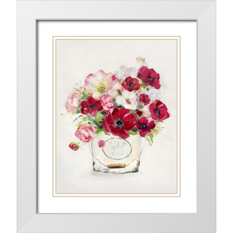 Perennial Jewels I White Modern Wood Framed Art Print with Double Matting by Swatland, Sally
