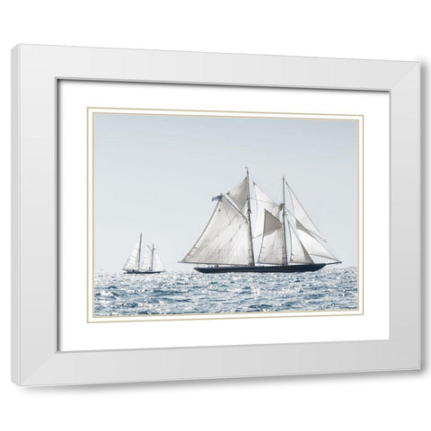 Cape Ann Sails White Modern Wood Framed Art Print with Double Matting by Delimont, Danita