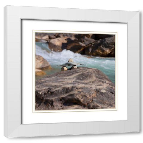 Simple Serenity White Modern Wood Framed Art Print with Double Matting by Robinson, Carol