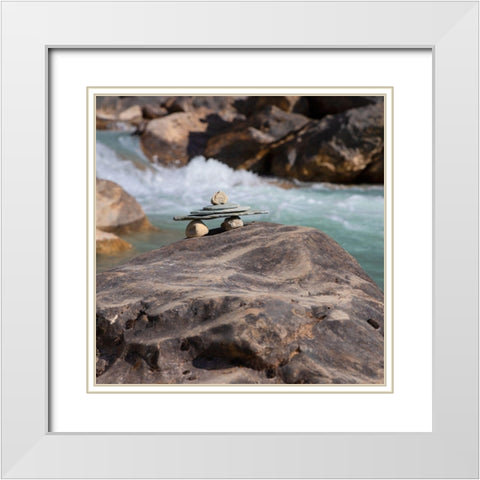 Simple Serenity White Modern Wood Framed Art Print with Double Matting by Robinson, Carol