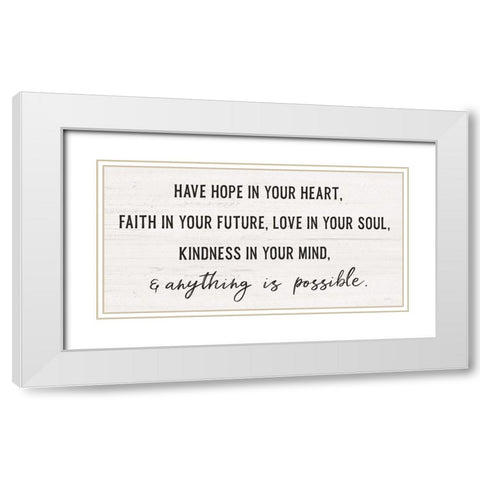 Have Hope White Modern Wood Framed Art Print with Double Matting by Carpentieri, Natalie