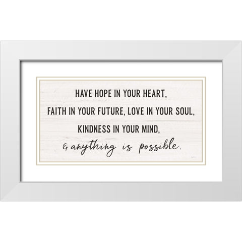 Have Hope White Modern Wood Framed Art Print with Double Matting by Carpentieri, Natalie
