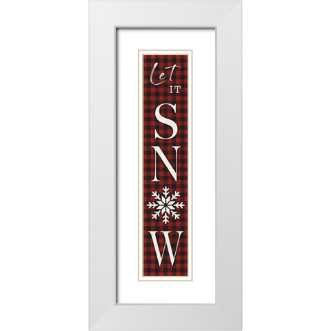 Gingham Snow White Modern Wood Framed Art Print with Double Matting by CAD Designs