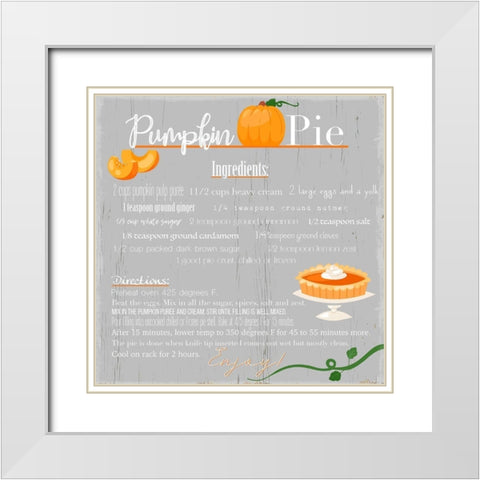 Pumpkin Pie White Modern Wood Framed Art Print with Double Matting by Santiago, Daniela