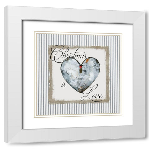 Christmas is Love White Modern Wood Framed Art Print with Double Matting by Robinson, Carol