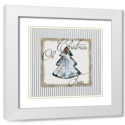 Oh Christmas Tree White Modern Wood Framed Art Print with Double Matting by Robinson, Carol