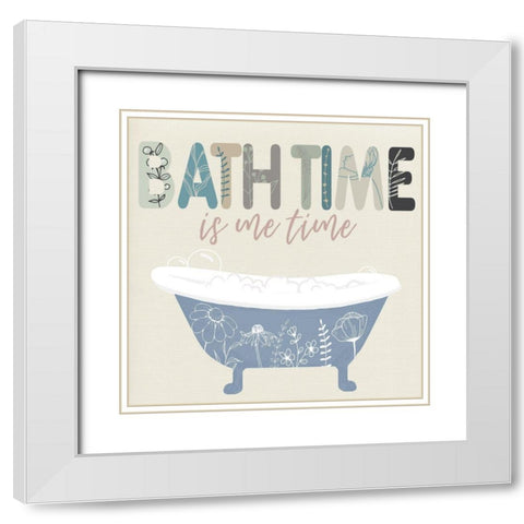 Bath Time White Modern Wood Framed Art Print with Double Matting by Santiago, Daniela